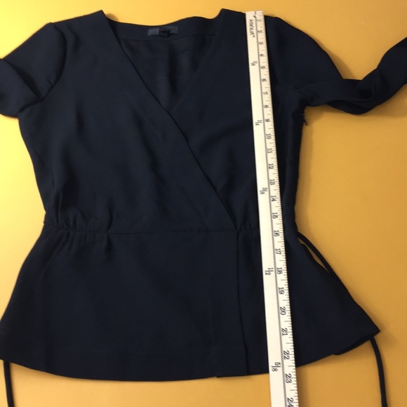 J Crew Black Drapy Faux Wrap Top Peplum Blouse - Picture 11 of 14